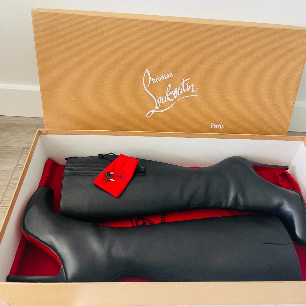 Christian Louboutin Kate Botta Boots – Black Calf Leather – Size 36